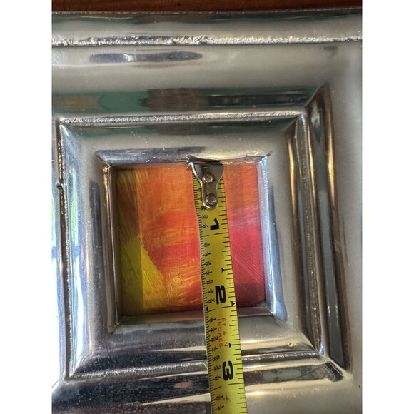 Beautiful Mexican Pewter Frame A Work Of Art To Showcase Your Art Opening 2”x2” - Picture 12 of 14